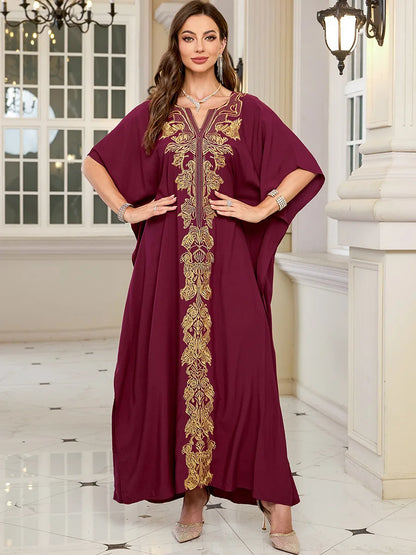 Frauen bestickte lange Kaftane Plus Size Kaftan Kleider Strand Badeanzug Cover Up Moomoo Kleid marokkanische Robe