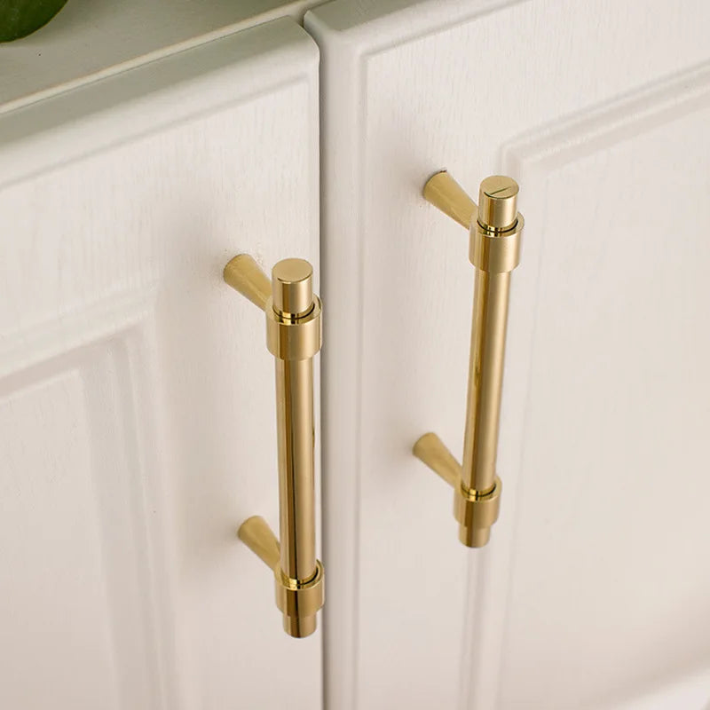 KEDLO Solid Brass Brushed Antique Brass Bronze 500mm Pull Drawer Knobs T Bar Kitchen Cabinet Handle