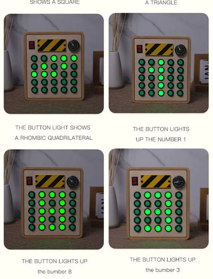 Montessori Busy Board Sensory Toys Wooden With LED Light Switch Control Board Travel Activities Children Games For 2-4 Years Old