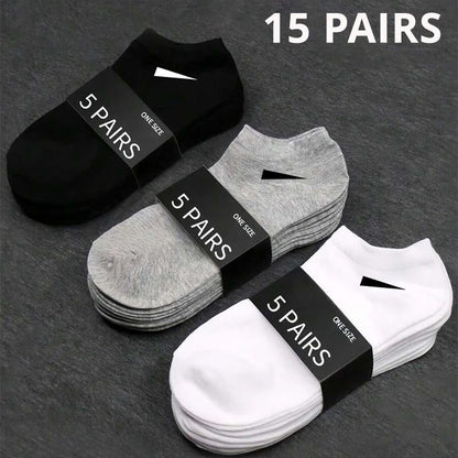 5/10 /20/30 Pairs Unisex Casual Plain Color Boat Socks Thin Breathable Comfy Anti Odor Sweat-absorbing Ankle Socks For Men Women.