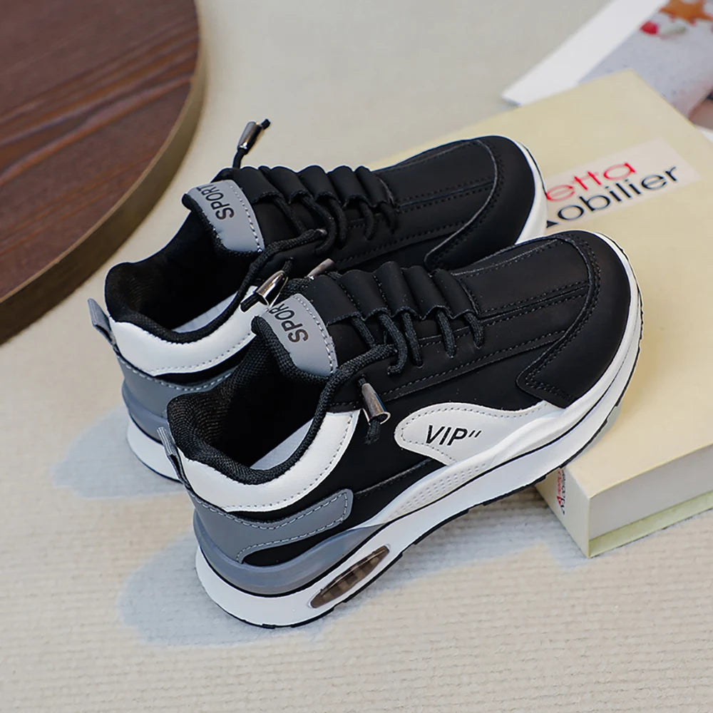 Teenager Kid's Sneakers For Autumn PU Leather Waterproof Children's Sport Shoes Trend Fashion Outdoor Running Shoes For Boys