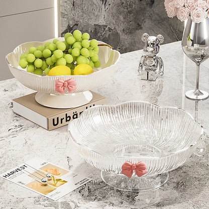 〔HM4〕1Pc Plastic Candy Fruit Plate for Home Coffee Table Candy Platter High-End Snack Placement Platter Ornaments.