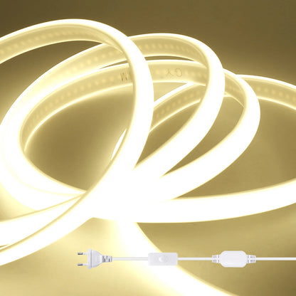 220V COB LED Light Strip Waterproof With EU Plug Red/Blue/Pink/Green Home Outdoor Garden Lighting Flex Silicone Tube Neon Lamp