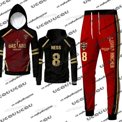 Anime Blue Lock MICHAEL KAISER Tracksuit Sets For Men Hoodies+Long Pants Suits Autumn Winter Casual Sets For Men Christmas Suits.