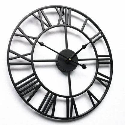 40/47/60/80 cm große 3D-Wanduhr mit römischen Ziffern, Kunst, hohle runde Wandbehang, Vintage-Metalluhr für Wohnzimmer und Zuhause