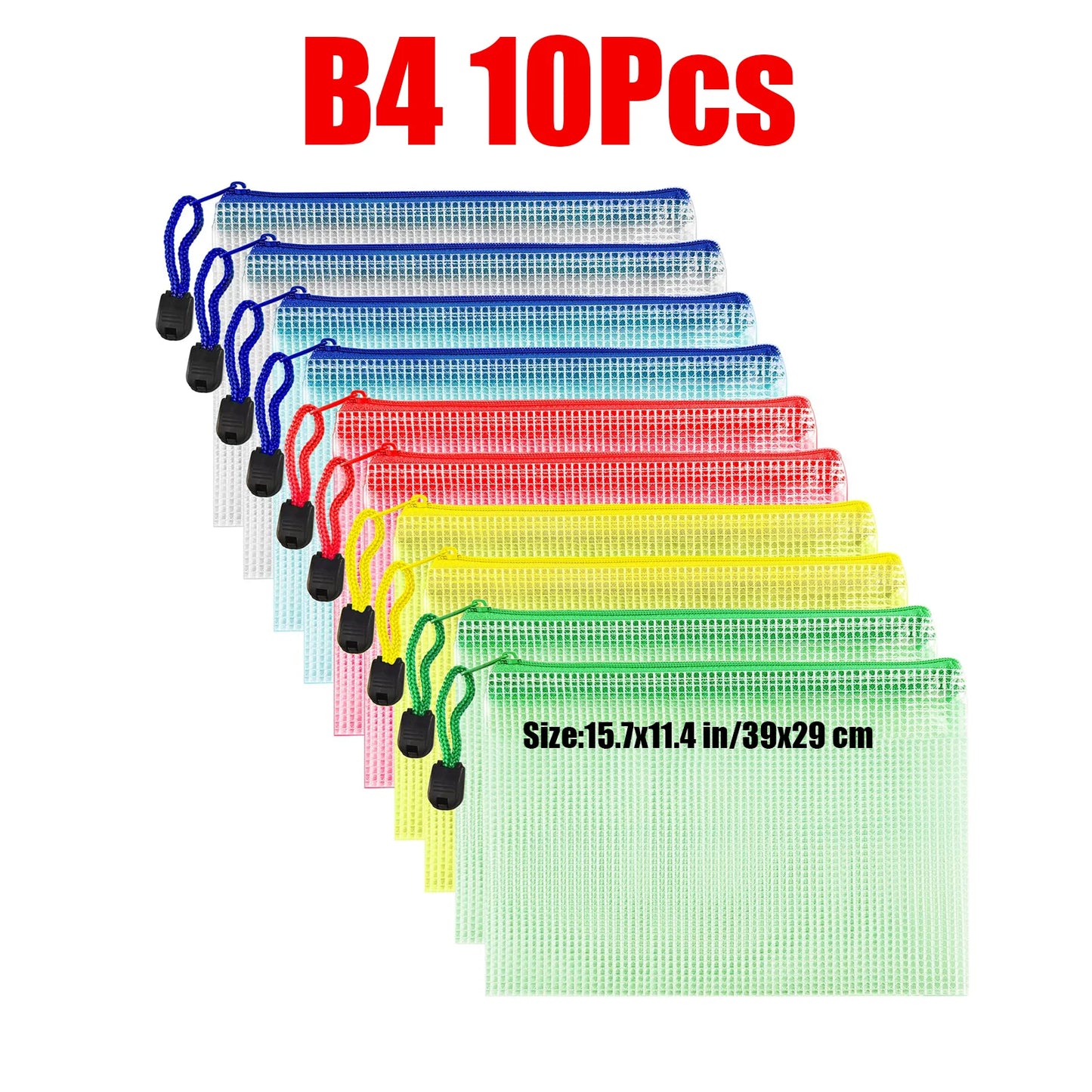 Zipper Documents Bag A4/A5 Plastic Folders A3 Transparent Waterproo File Organize Storage Bag School Office Stationery Supplies