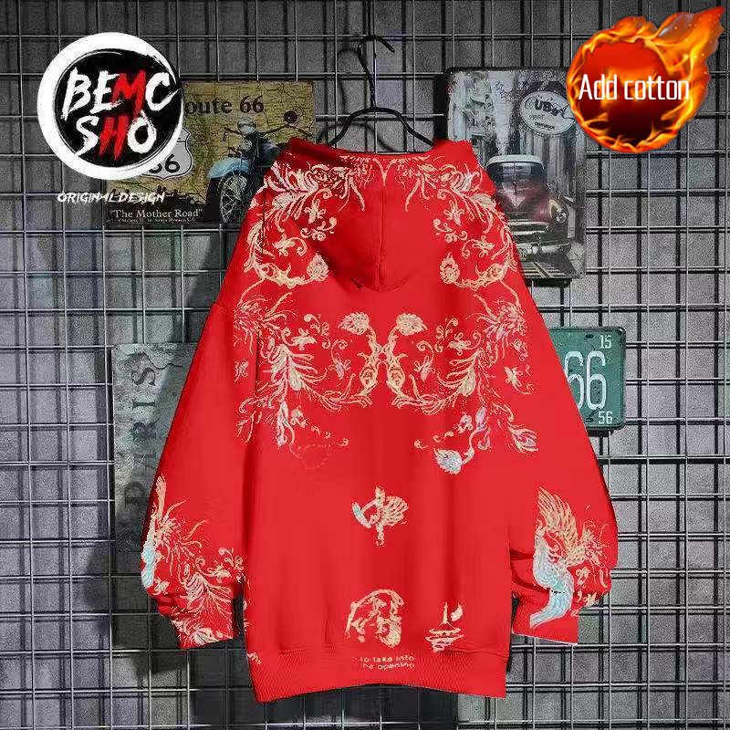 Chinese Style Essentials Hoodies Woman Winter Tops Coquette Star Clothes Autumn Pulovers Hooded Sweatshirt Women Grunge Vintage.