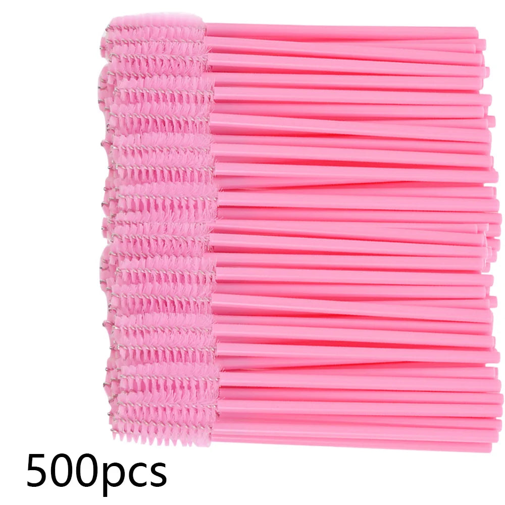 500/1000PCS Eyelashes Brushes Set Wholesaler Disposable Lash Mascara Brush Lashes Extension Eyebrow Wands Applicator Makeup Tool.
