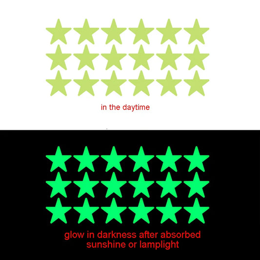 Glow Stickers Luminous In Darkness Fluorescent Star Wall Art 3D Home Decals For Kids Room Ceiling Switch Decoration.