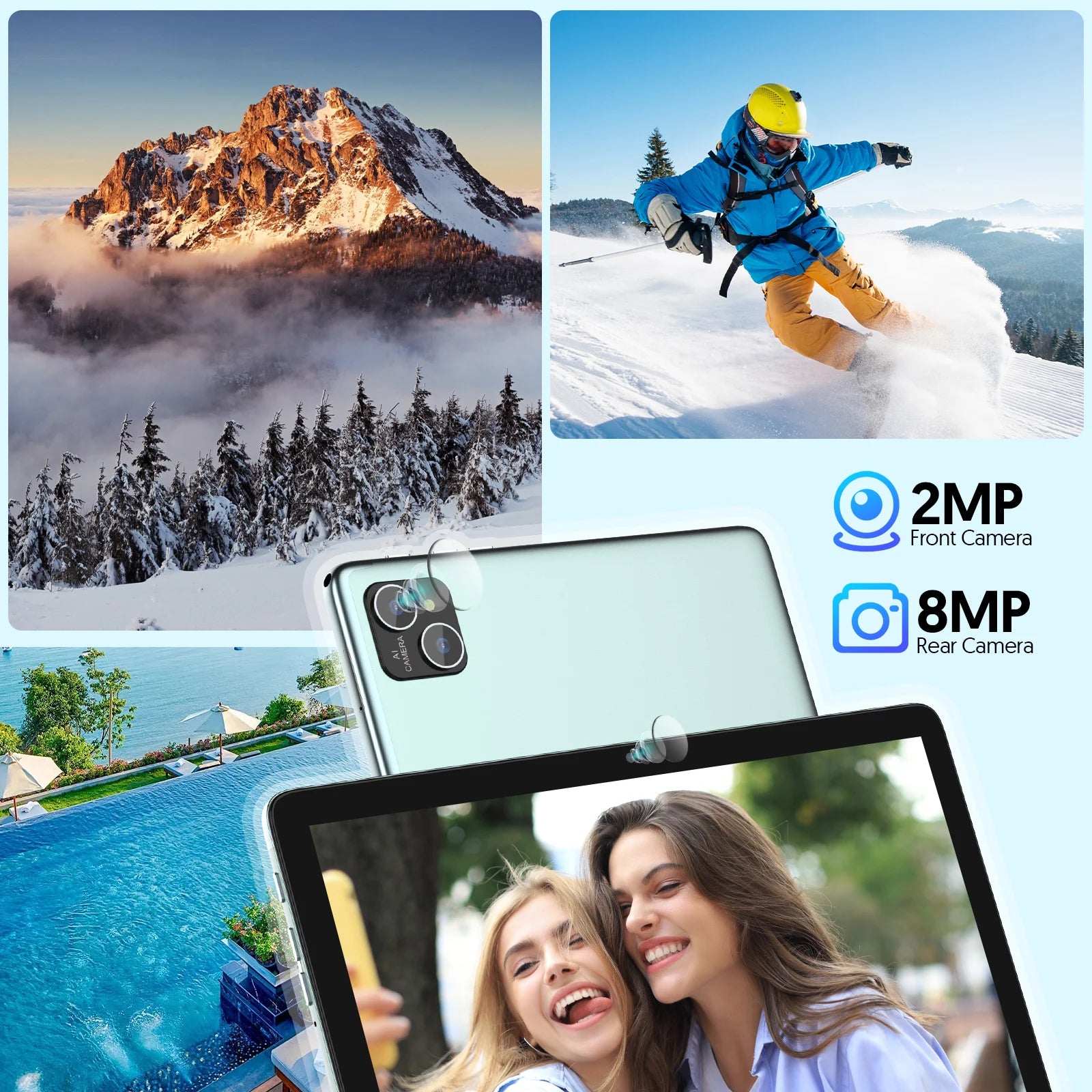 Android 14 tablet, with keyboard, mouse, protective case, stylus, 8(4+4) GB+128GB, octa-core processor, GMS certification.