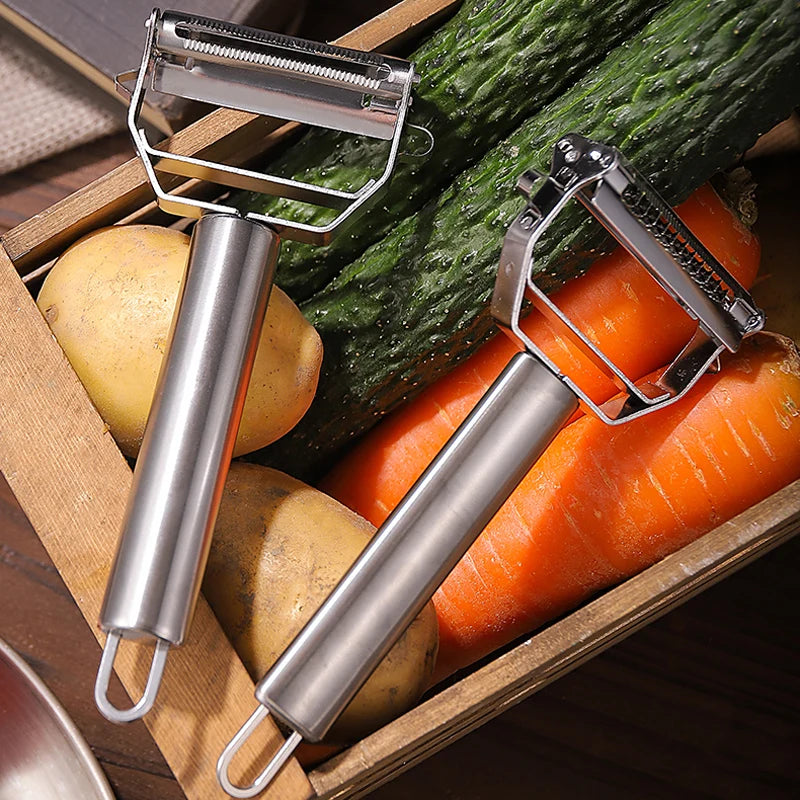 Kitchen Vegetable Peeler Stainless Steel Potato Peeler Slicer Korean Carrot Grater Shredder Multifunctional Fruit Veggie Tools.
