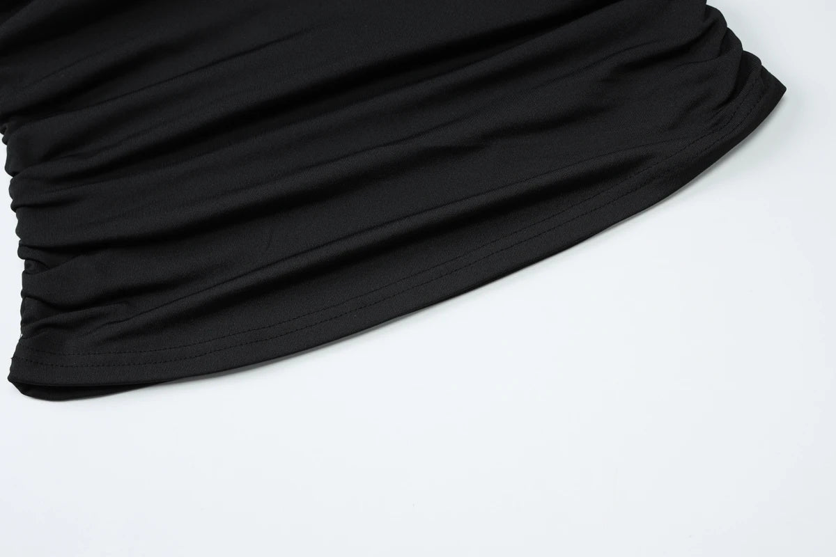 Dulzura One Shoulder Sleeveless Ruched Bodycon Tank Top Women'S Solid Sexy Casual Y2K Tops Party Club Streetwear Summer Clothes