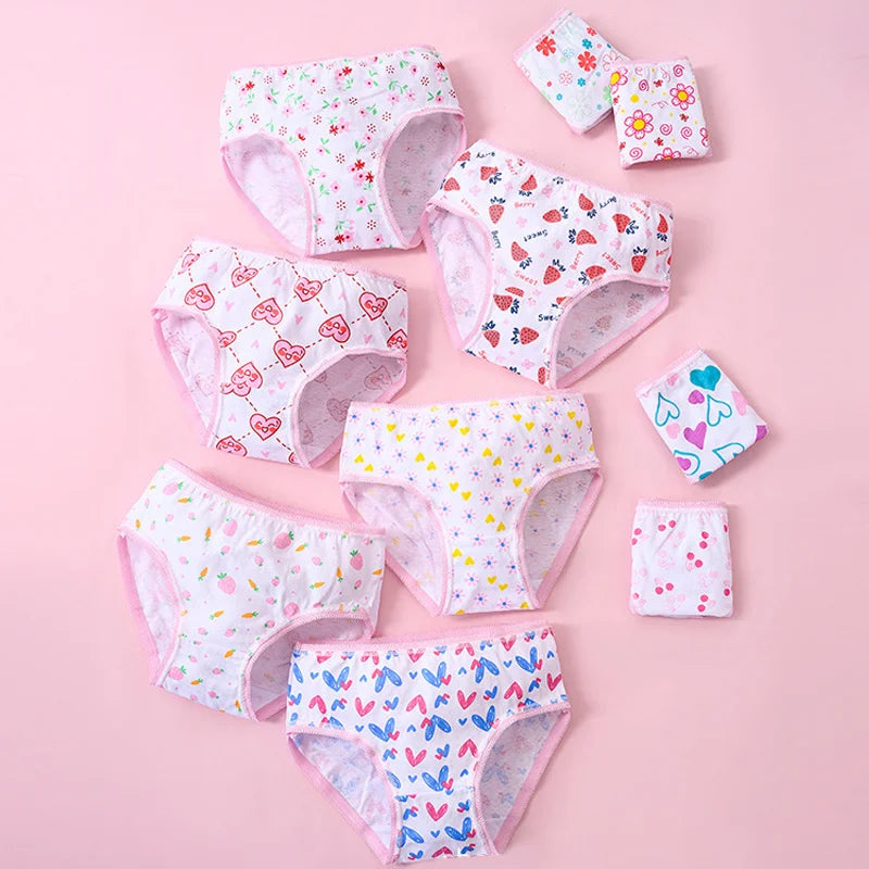 3/6/12 Pcs Cotton Panties Sets Girls Kids Short Briefs Children Underwear Child Cartoon Shorts Underpants Lace Panties Cute New.