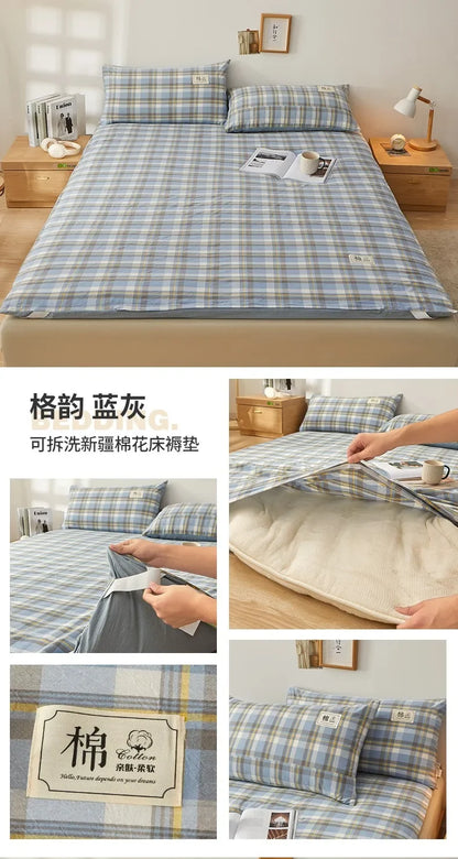 2024 removable and washable Xinjiang cotton mattress mattress fish scale net thickened winter quilt student dormitory mattress
