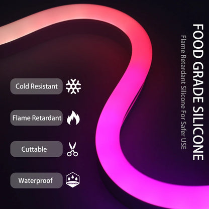 Neon LED Silicone Tube Flexible Soft Light For SK6812 WS2812B WS2811 DIY Holiday Decoration Strip Bar Lighting Tape Waterproof.