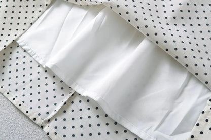 Luxus-Kleider für Damen, 2022, Sommer, kurzes Kleid, sexy, französisches Minikleid, kurzes Puffärmel-Minikleid mit Schleifendetail, Punktedruck.