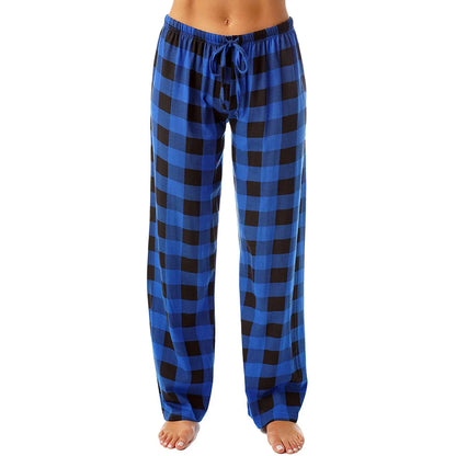 Frauen Weihnachten Pyjama Hosen Herbst Winter Plaid Gedruckt Hosen Mode Lässig Breite Bein Hosen Kleidung Streetwear