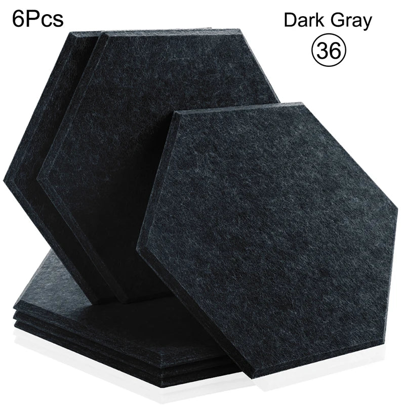 Sound Absorbing Wall Panels Hexagon 6 Pcs Bedroom Acoustic Insulation Sound-absorbing Panels Decor Acoustic Absorption Panel