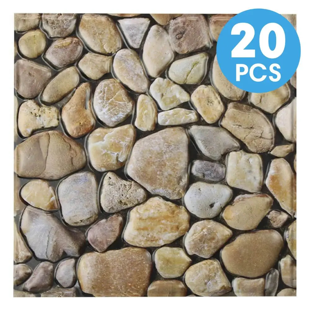 10/20Pcs, PVC 3D Faux Stone Wall Panels, Decorative Wall Decoration, Self-adhesive Panels, Easy to Install, 30cm x 30cm