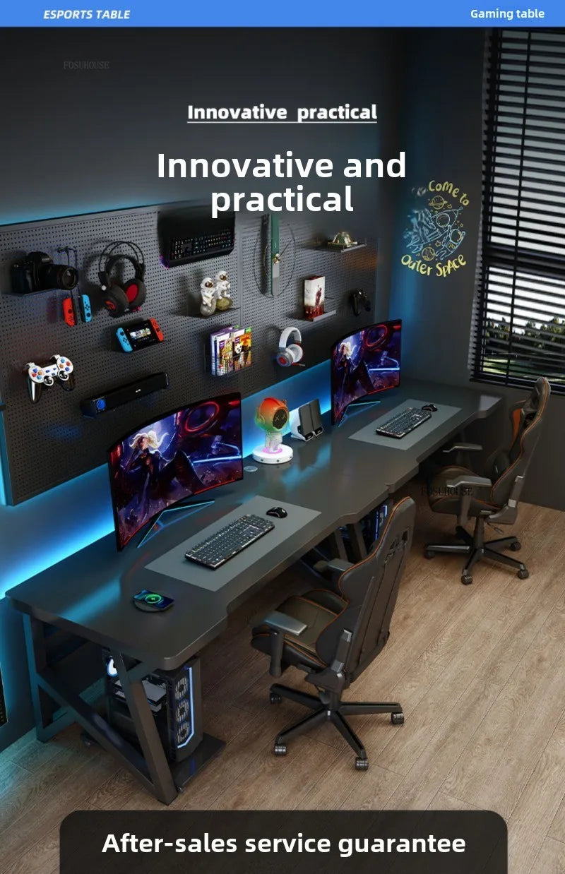 Moderne Doppel-Computertische für Zuhause, Desktop, E-Sport, Gaming-Tisch, Schlafzimmer, einfacher Schreibtisch, Studenten-Studientische, Büromöbel