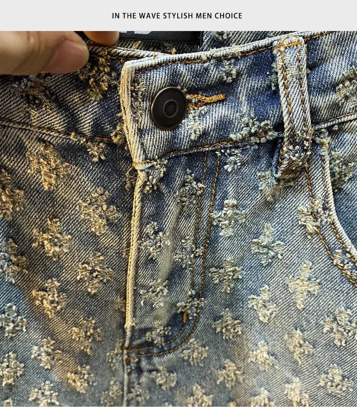 Sommer Schwarz Gewaschene Denim Shorts männer Jeans Shorts Designer High Street Fashion Lose Firt Gerade Bein Männliche Fünfte Hosen.