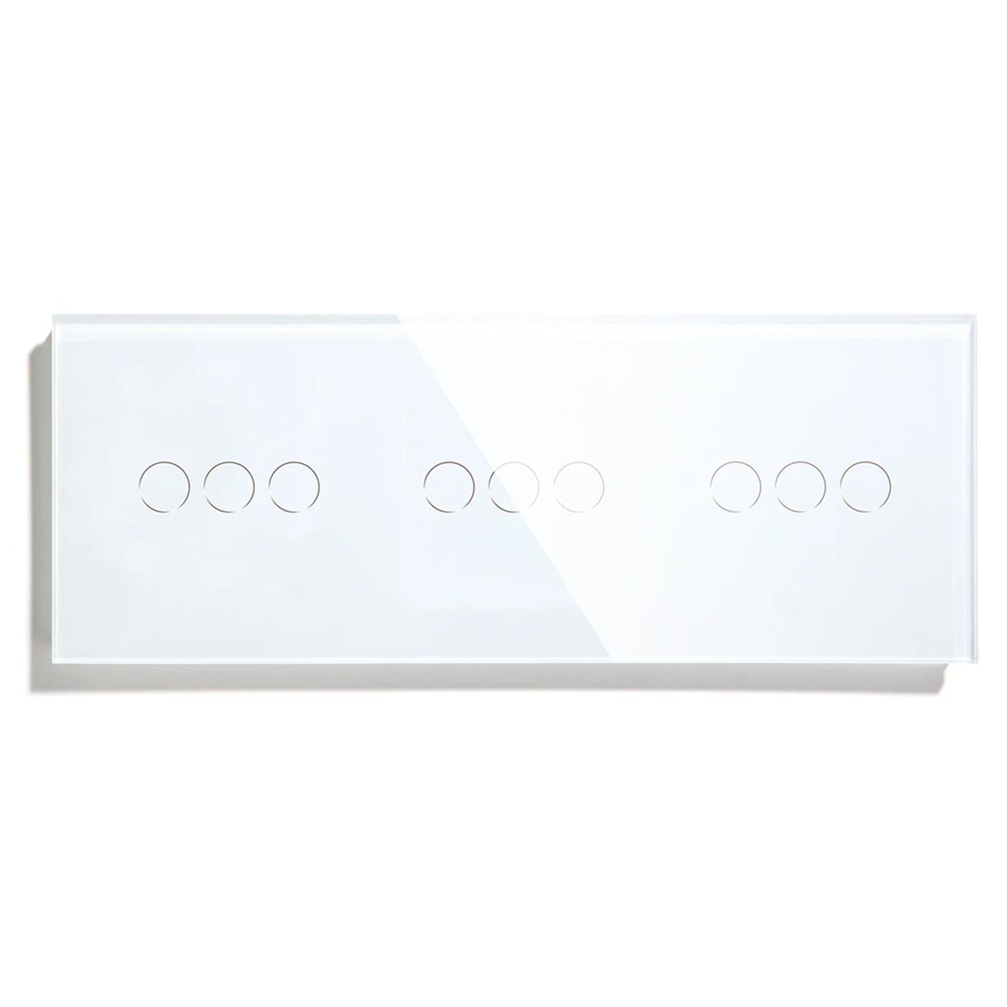 BSEED Touch-Schalter, 1/2/3 Gang, 1-Wege-Wandlichtschalter, blaue LED-Hintergrundbeleuchtung, Glas, Sensorbildschirm, Heimschalter, Weiß, EU-Standard.