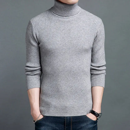 Turtleneck Pullovers Sweaters Men 2020 Autumn Winter Solid Color Long Sleeve Knitting Sweater Thickening Men's Bottoming Shirt