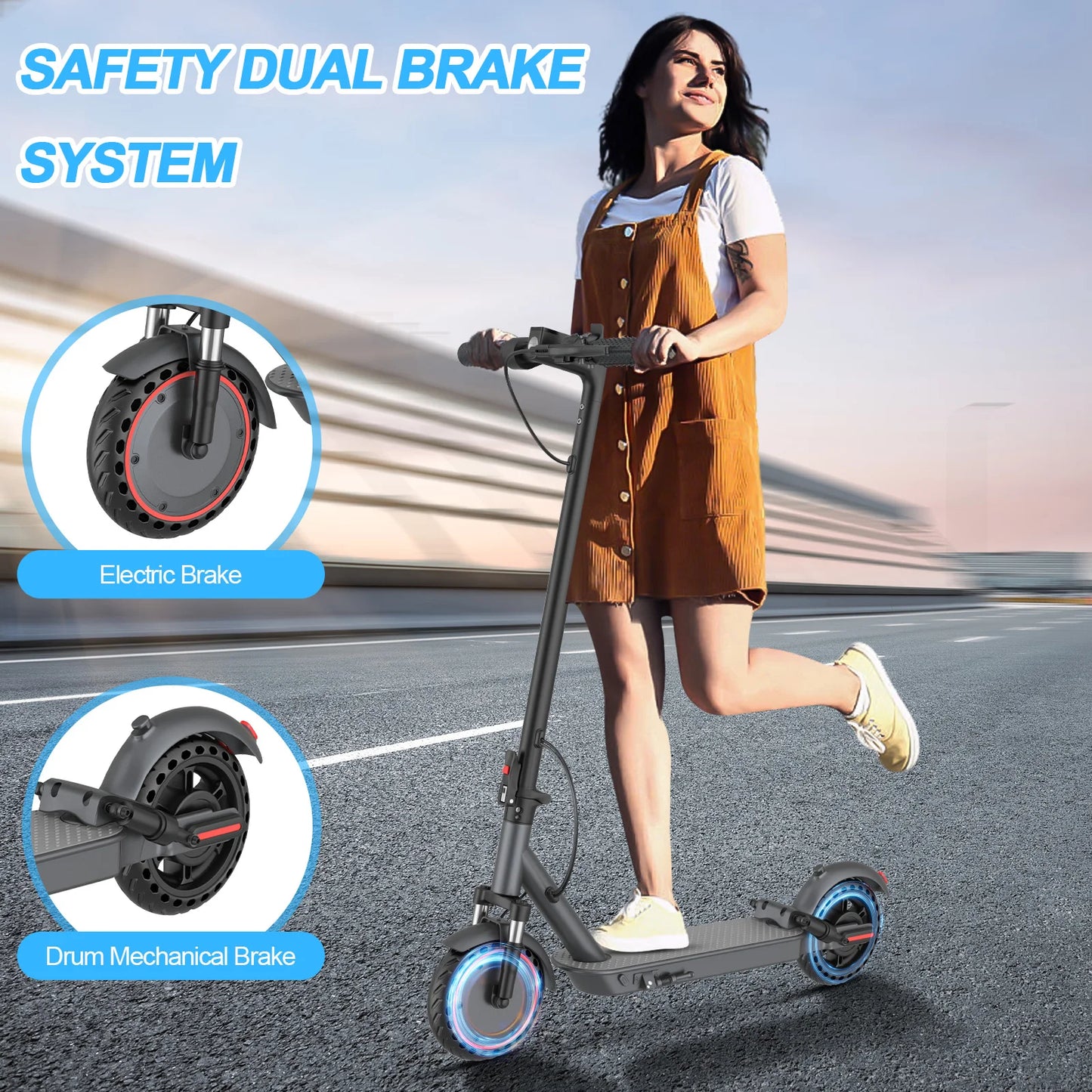 ATSANT LP10 Electric Scooter 500W Powerful Motor 42V10.5Ah 35KM/H 35KM Long Range 10Inch Tyre with APP Shock Absorbing EScooter.