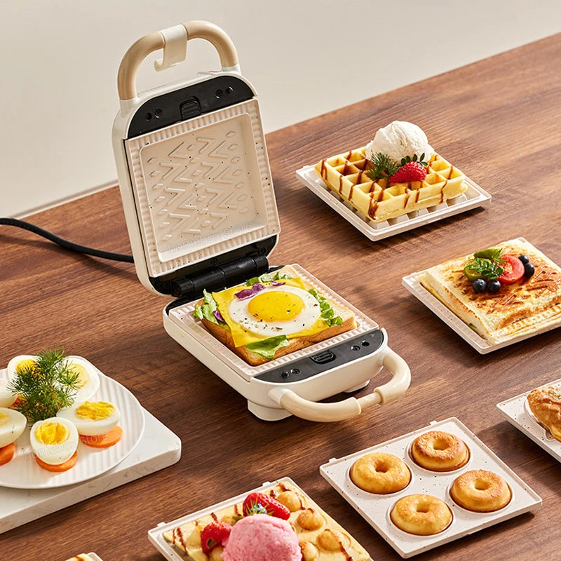 Electric Sandwich Maker Multifunctional Waffle Machine Toaster Baker Breakfast Machine Takoyaki Pancake Donuts Sandwichera 220V.