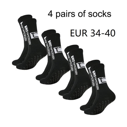 4 pairs of new TC mid tube glued football socks for sports training and competition, non slip and breathable socks.