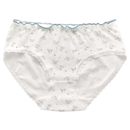 New Women Panties Antibacterial Cotton Lace Underwear Women's Floral Sweet Girls Briefs Mid-waist Shorts Female Lingerie M-XXL.