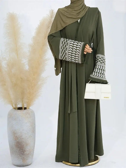 Ramadan Embroidery Muslim Modest Kimono Abaya Damen Dubai Luxury Islam Women Cardigan Dresses Kebaya Kaftan Robe Femme Musulman.