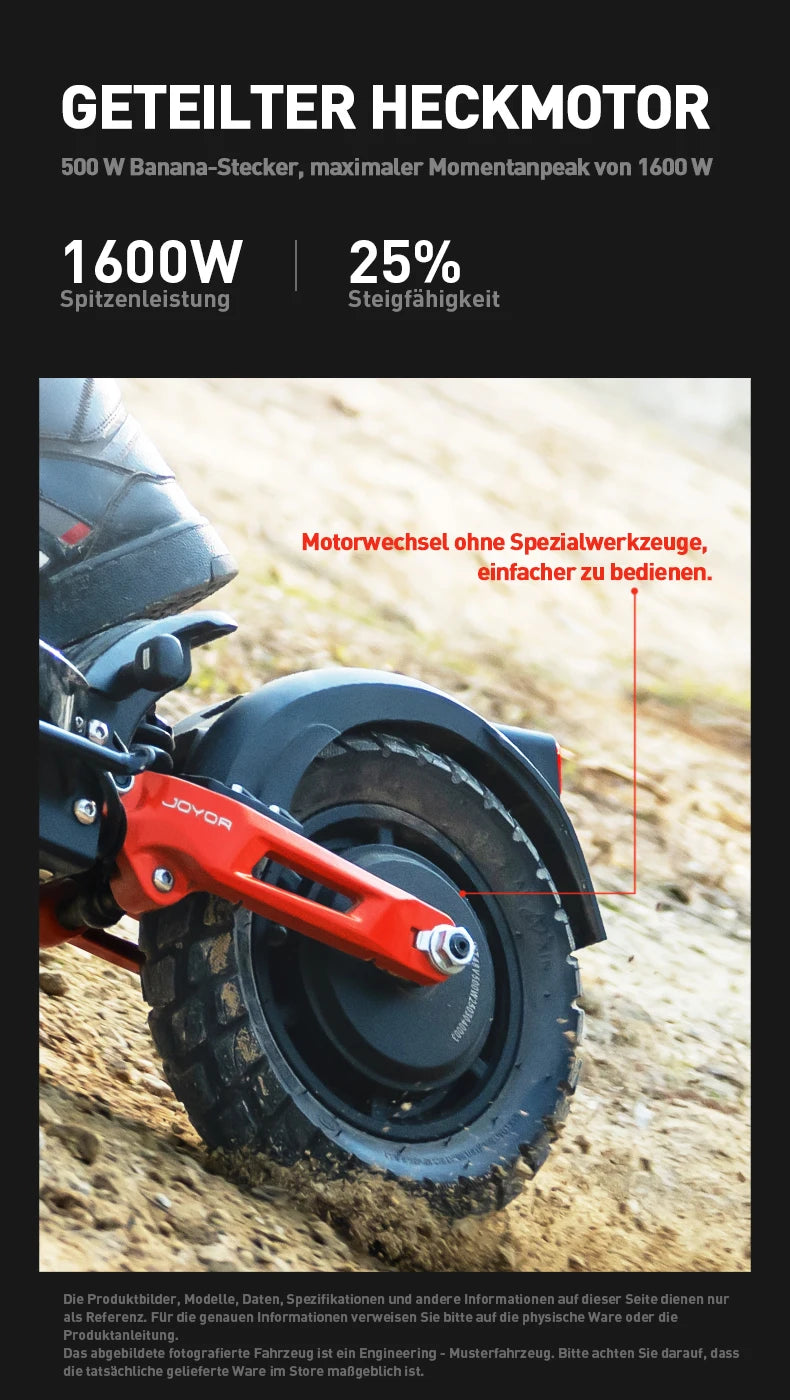 JOYOR T6E Adult Electric Scooter 500W Motor 48V18AH Battery E-Mountain Escooter 10" Off-Road Tire Foldable E-Scooter.