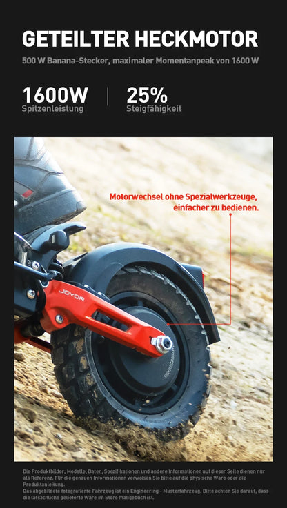 JOYOR T6E Adult Electric Scooter 500W Motor 48V18AH Battery E-Mountain Escooter 10" Off-Road Tire Foldable E-Scooter.