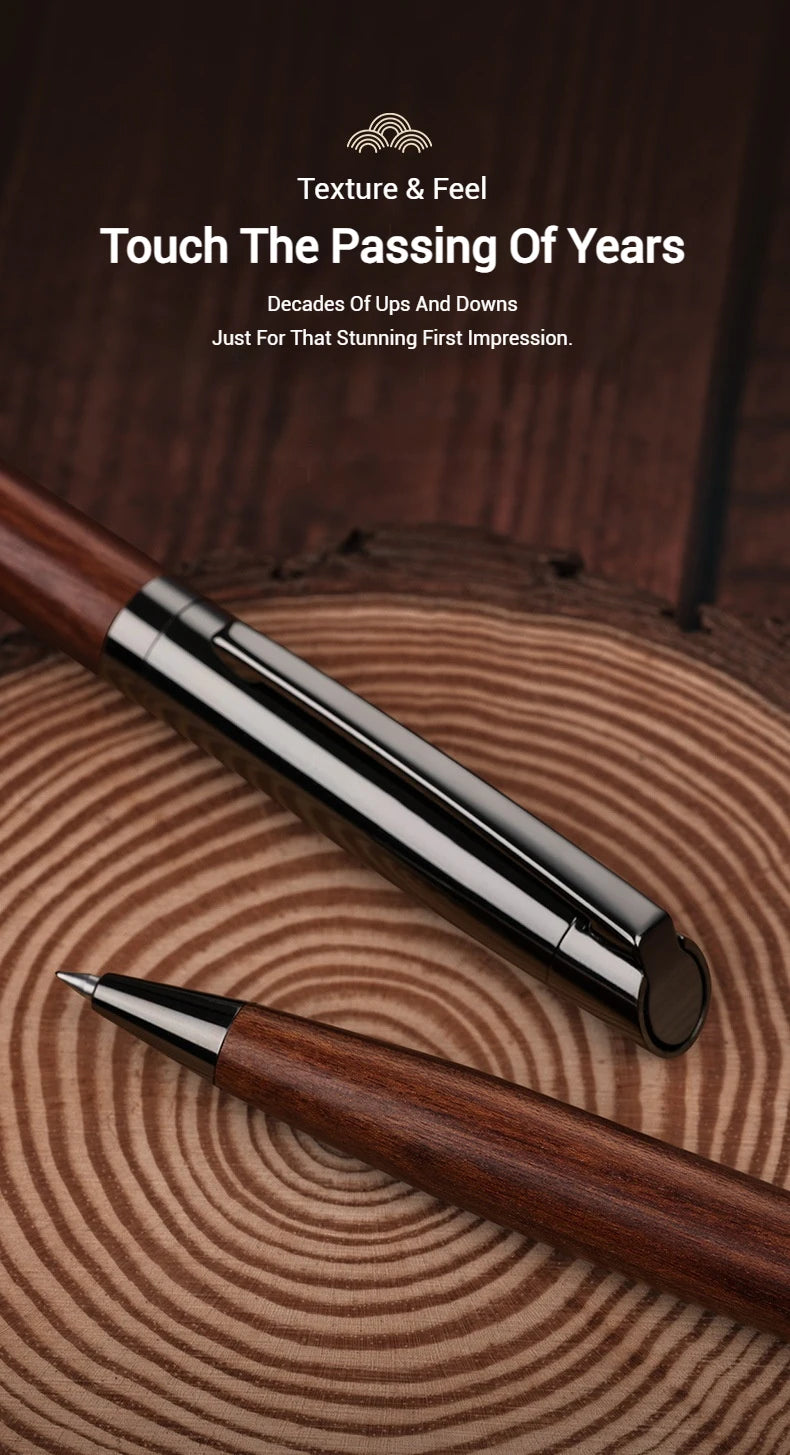 Luxuriöser Kugelschreiber aus Holz und Metall, mittlere Spitze, für Geschäftsbüros, Schule, Büromaterial.