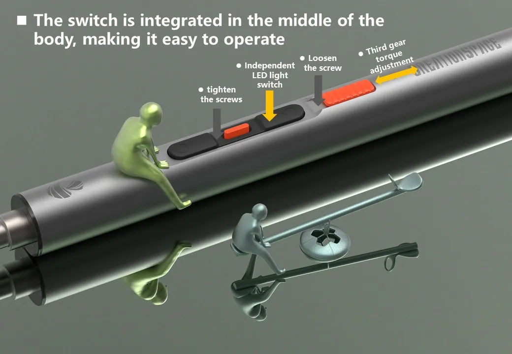 CreationSpace 3,6 V Mini-Elektroschrauber, wiederaufladbarer Schraubendreher-Set mit LED-Licht, 3 Drehmomenteinstellungen, CS0702A, CS701A