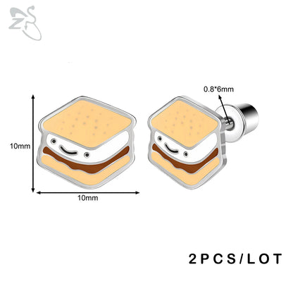 ZS 2Pcs/lot Stainless Steel Butterfly Star Heart Stud Earring Silver Color Earrings Ear Tragus Helix Tragus Piercing 20G Jewelry