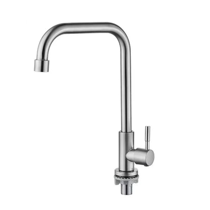 Stainless Steel Kitchen Faucet Single Lever Hole Tap Cold Sink Faucet Single Handle Deck Mounted Water Tap