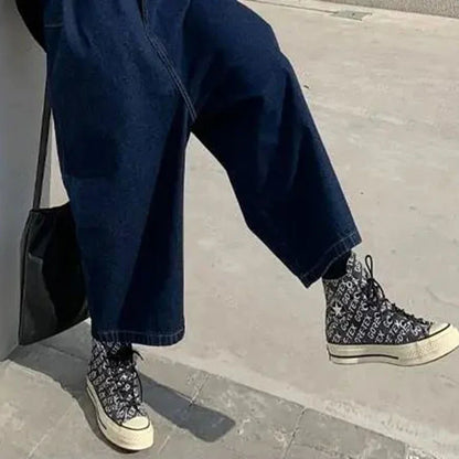 Jumpsuits Women High Waist Loose Denim Fall New BF Harajuku Straight Wide Leg Slim Trousers All-match Korean Style Trendy Chic.