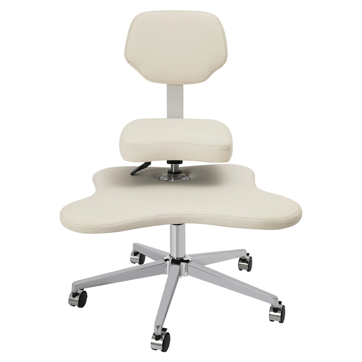 Cross Schreibtischstuhl mit Lordosenstütze |   Ergonomischer Bürostuhl |   Sitzhöhe und Fußpolster, verstellbarer Meditationsstuhl/Schwarz/Weiß