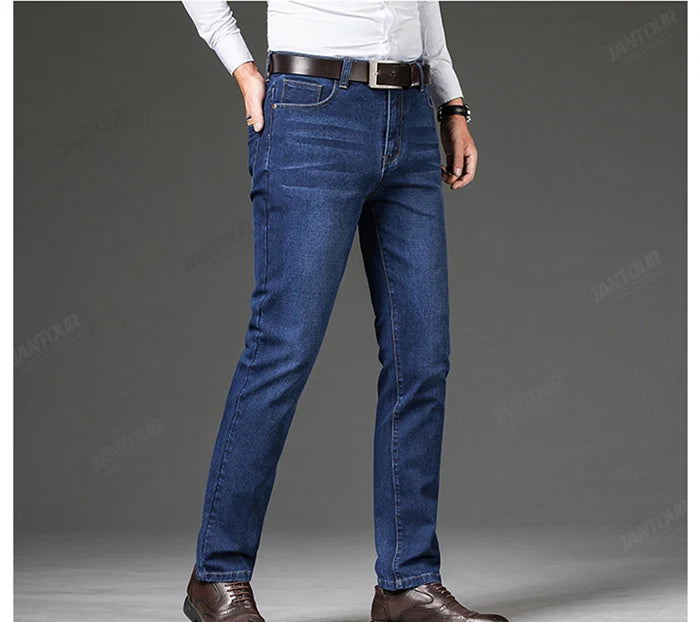 Baumwolle Herren Jeans Denim Hosen Marke Klassische Kleidung Overalls Gerade Hosen für Männer Schwarz Oversize Große Größe 35 40 42 44 46.