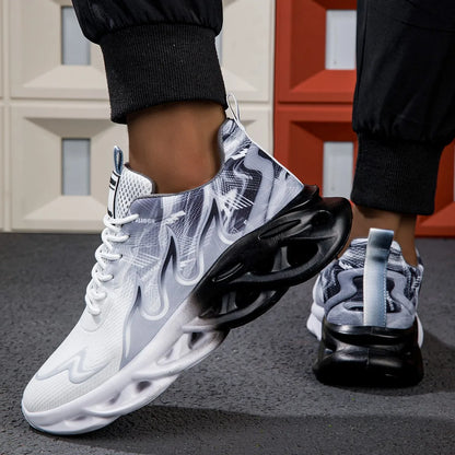 YRZL Unisex Running Shoes Men Women Lightweight Mesh Breathable Comfortable Flat Soft Tennis Shoes Summer Lace-up Sneakers Man