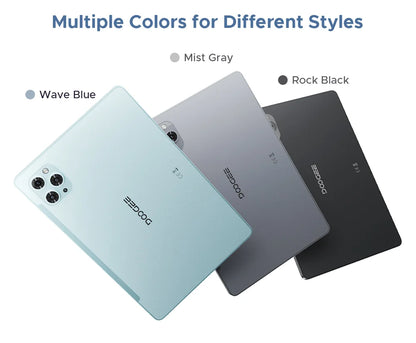 DOOGEE Tab G6 2 IN 1 Smart Tablet PC 11'' Screen Android 15 30GB RAM(6+24) 256GB ROM 8000mAh Battery Dual Speakers Widevine L1.
