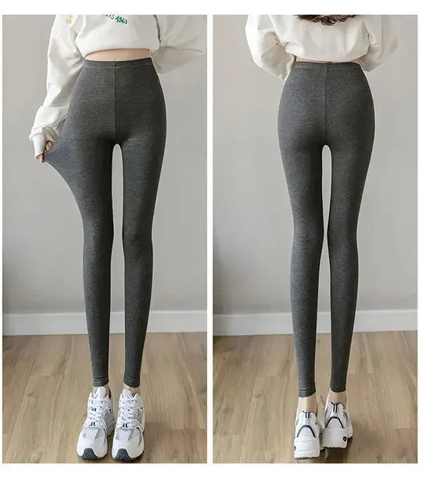Hoch taillierte, dünne Leggings aus Modal-Baumwolle, Übergröße, Sicherheitshose, elastische Oberbekleidung, Leggings mit mittlerer Taille für Damen.