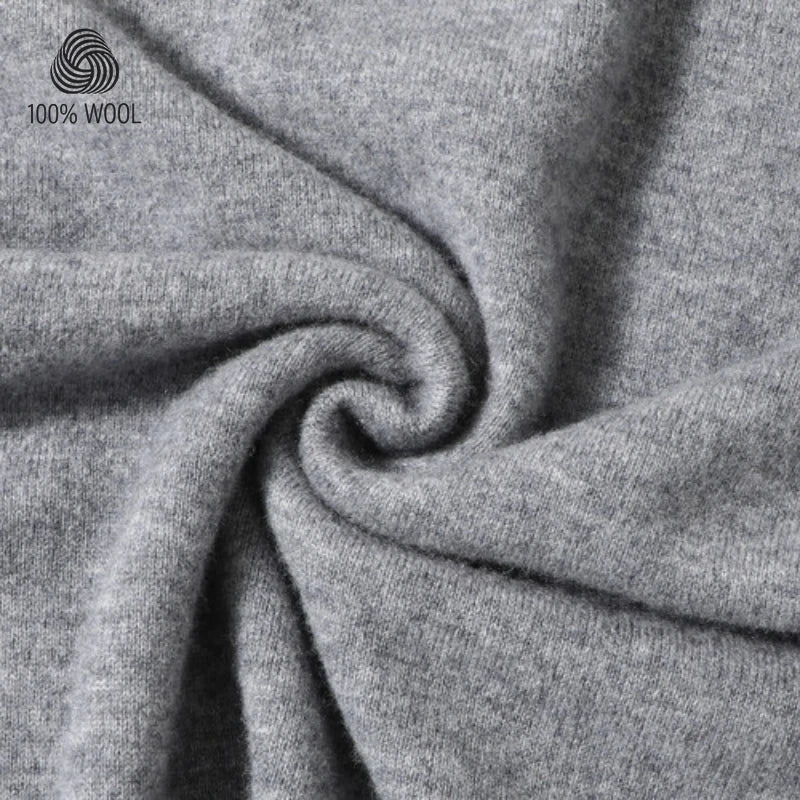 100% Wool. High-quality Men's Warm Sweater, Business Casual Stretchable POLO Shirt, Fall/winter Pullover Knitted Sweater..