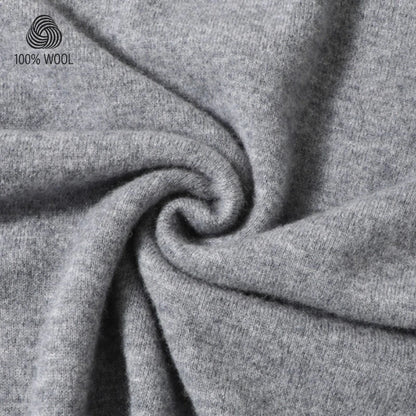 100% Wool. High-quality Men's Warm Sweater, Business Casual Stretchable POLO Shirt, Fall/winter Pullover Knitted Sweater..