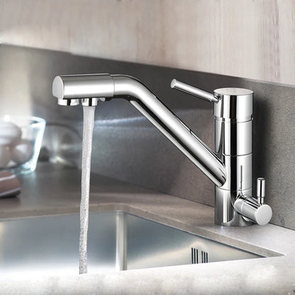 3 in 1 Kitchen Water Filter Faucet Three-way System Water Crane Sink Faucet Rotatable Three-way Single Lever Water Filter