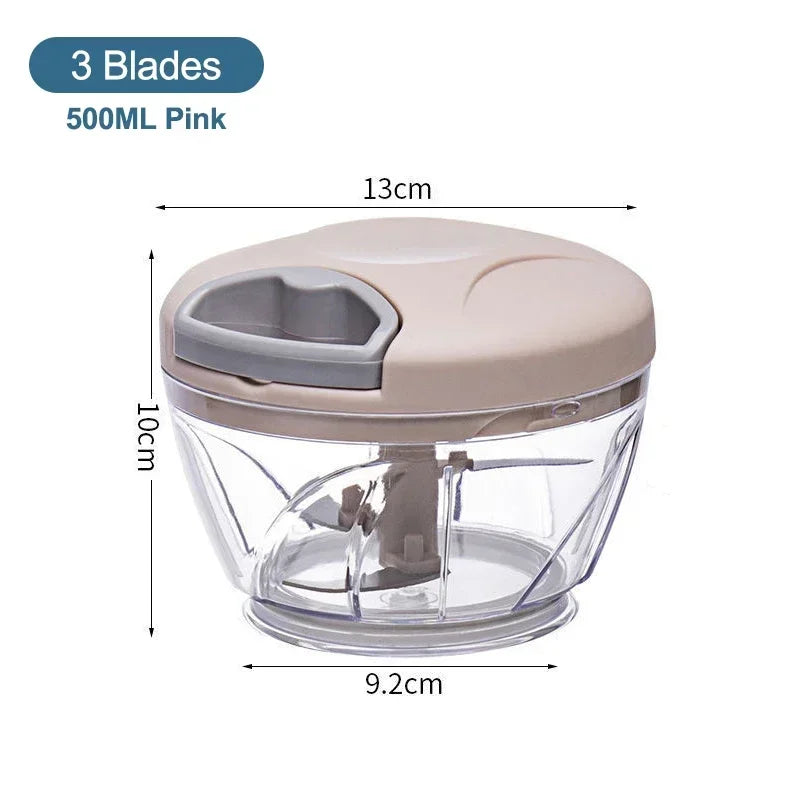 Manual Meat Mincer 500/900ML Garlic Chopper Kitchen Cooking Accessories Vegetable Onion Cutter Rotate Garlic Press Crusher