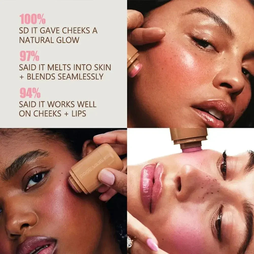 New PAGE VINE Pocket Blush Stick Cream 2-in-1Lip and Cheek Hydrating Stick Natural Rouge Powder Blush Cream Korea Pink Cosmetics.