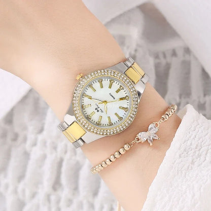 Fashion Casual Women Watch Elegant Luxury Brand Stainless Steel Strap Quartz Dress Watches For Woman Gifts.